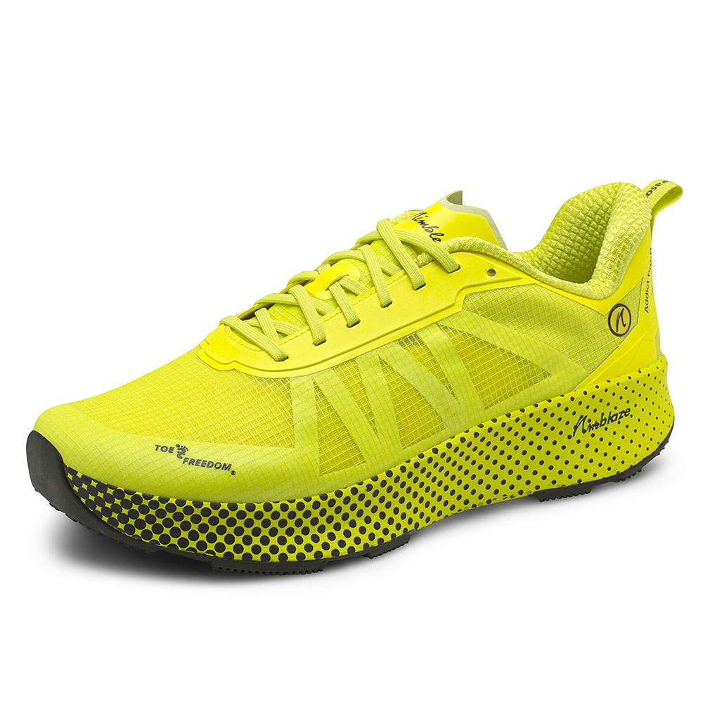Joe Nimble Addict Pro-R Laufschuh in Gelb in der 30 Grad Ansicht