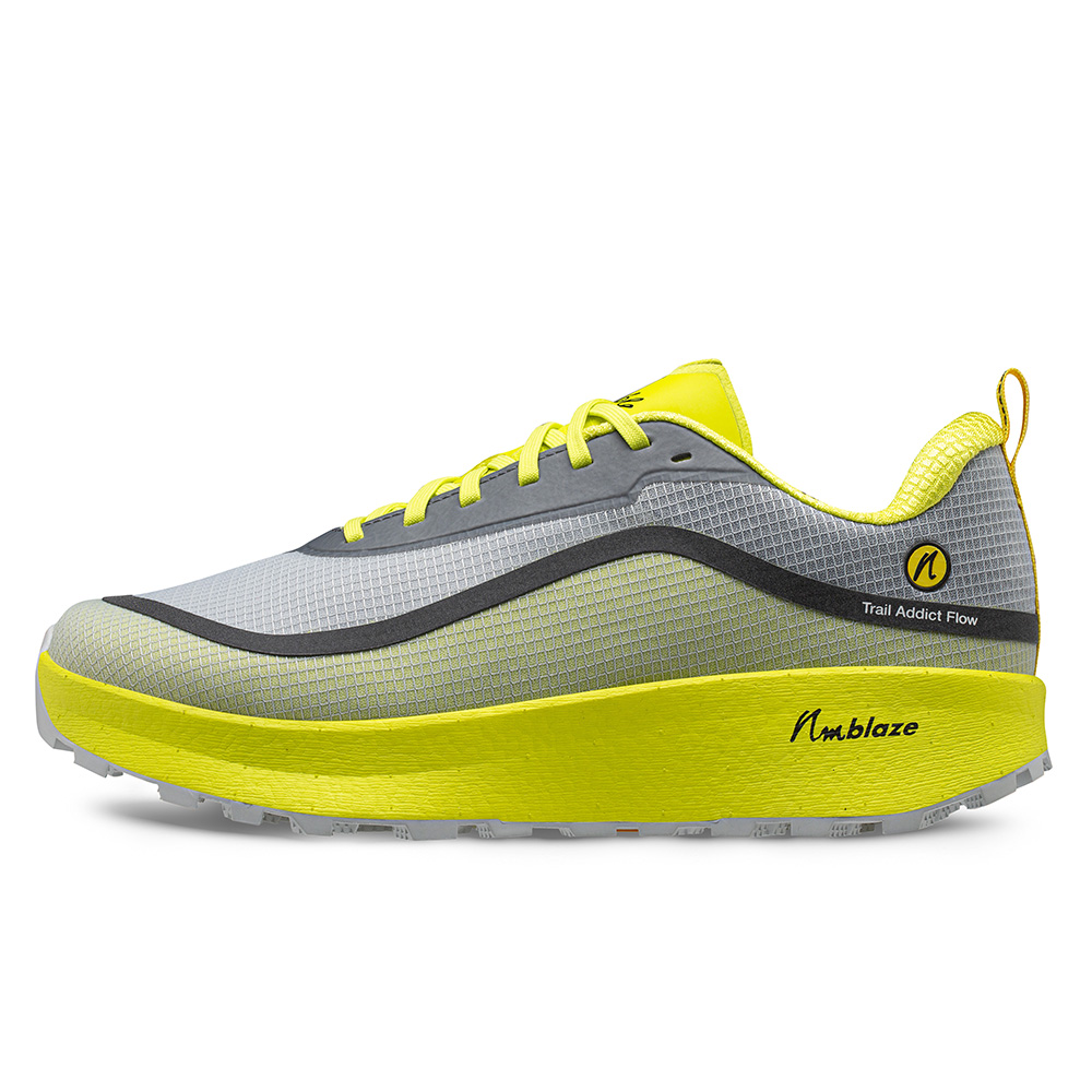 Trail Addict Flow Grau-Gelb Gravel Laufschuh