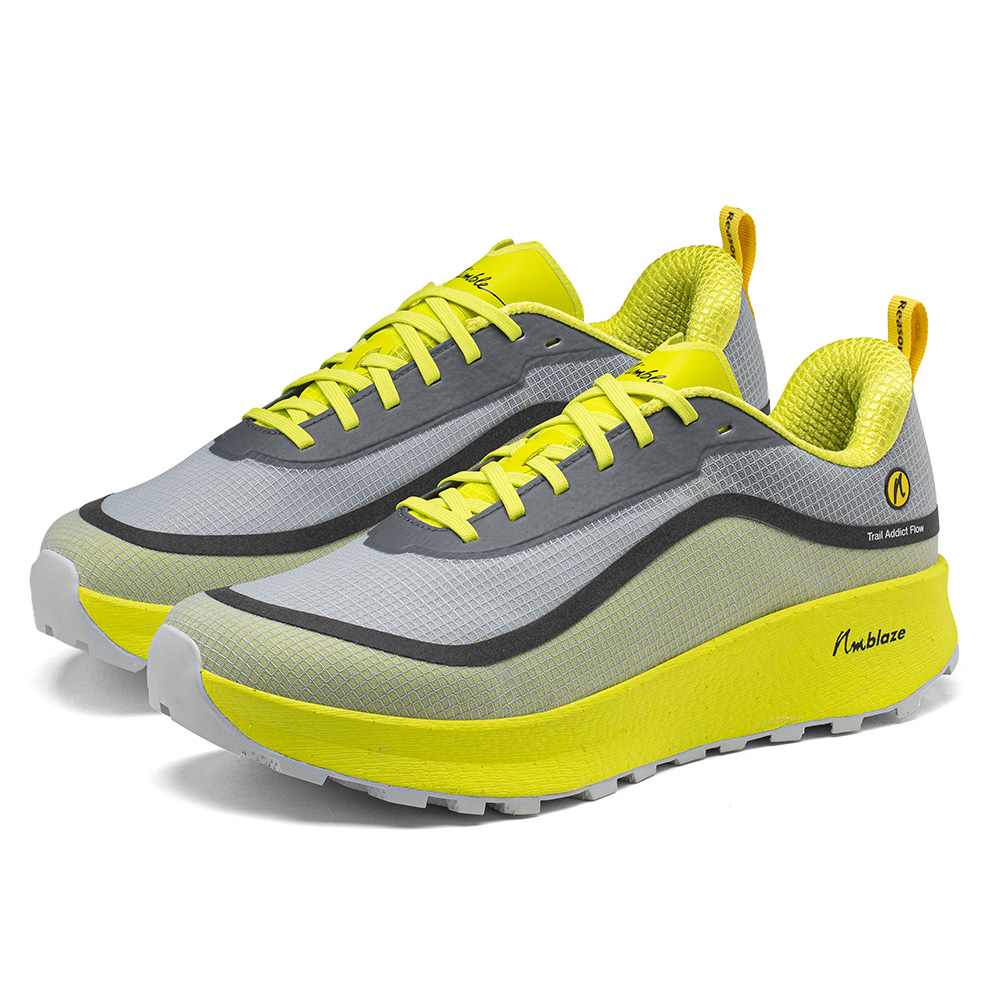 Trail Addict Flow Grau-Gelb Gravel Laufschuh