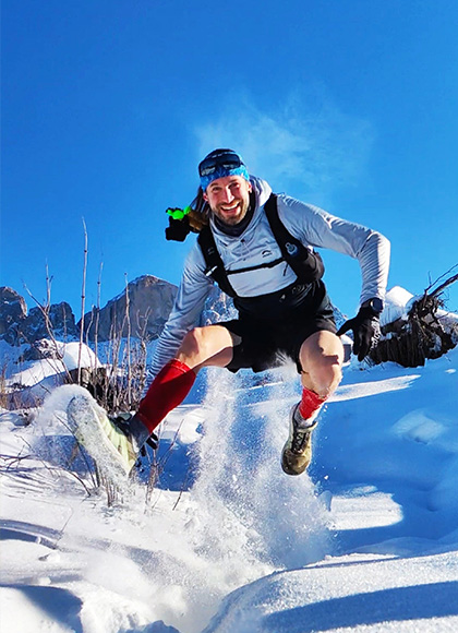Athlet Lord Jens Kramer Athlet Lord Jens Kramer beim Lauftraining im Schnee