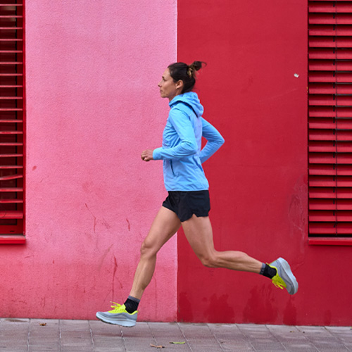 Damen Laufschuhe Addict Flow in Grau-Gelb