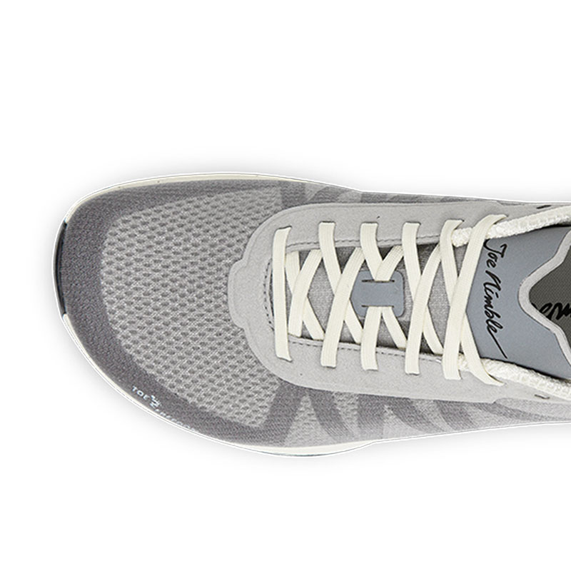 Die Zehenbox mit Toefreedom / Zehenfreiheit des Joe Nimble Addict Pro-R Laufschuh in grau