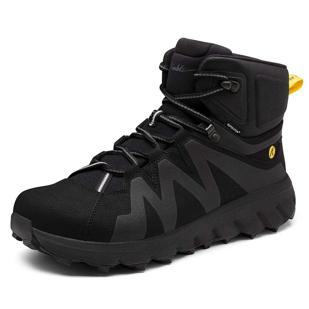 Joe Nimble Mountain Addict Wanderschuh in schwarz in der 30 Grad Ansicht