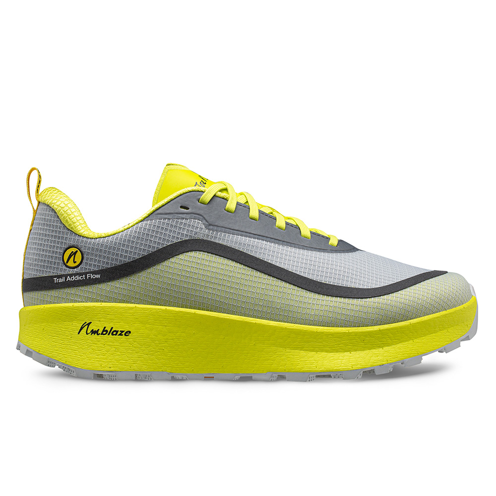 Trail Addict Flow Grau-Gelb Gravel Laufschuh