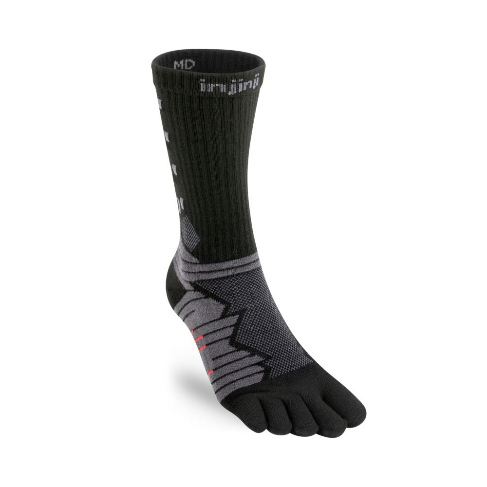 Injinji Ultra Run Toe Socks, Black / Grey, S, EU 37-40