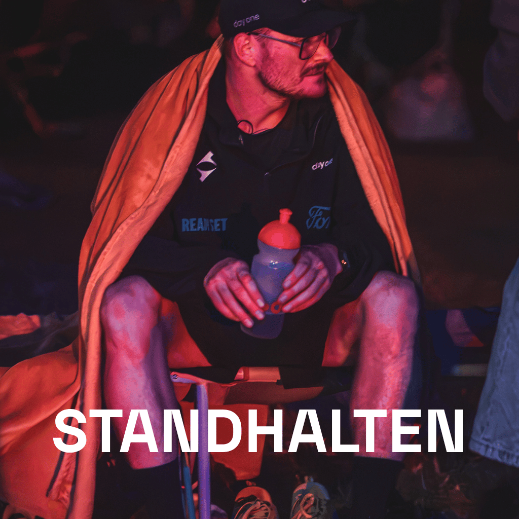 Athlet im Campingstuhl